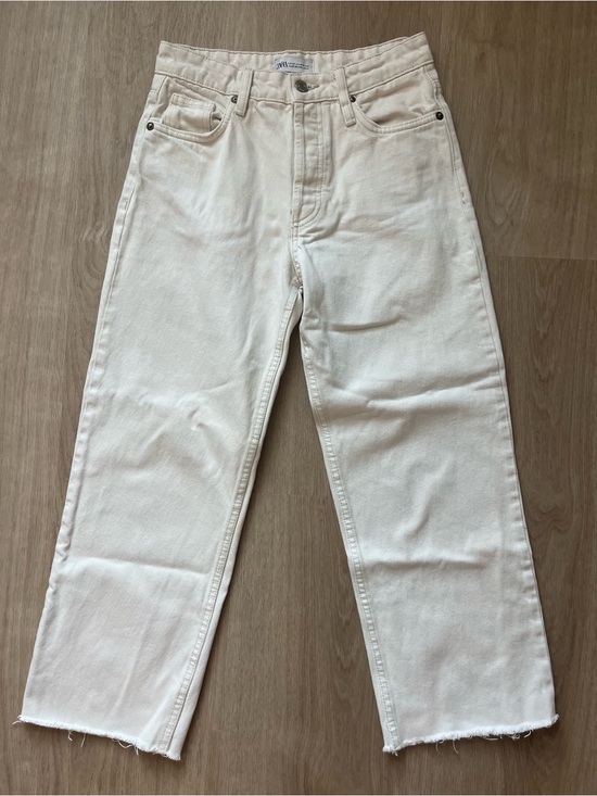 Zara Pants - Zara The Grunge Pant Button Fly Cropped Pants Straight Leg Womens Size 0